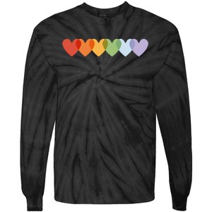 Rainbow Hearts Tie-Dye Long Sleeve Shirt