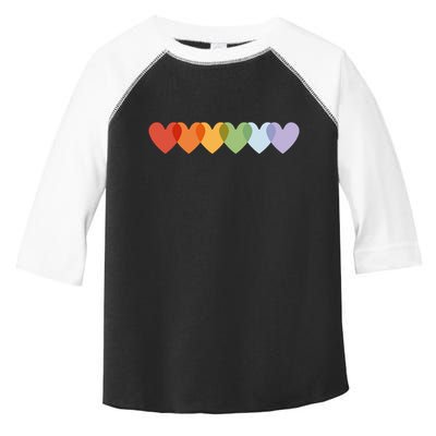 Rainbow Hearts Toddler Fine Jersey T-Shirt