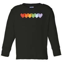 Rainbow Hearts Toddler Long Sleeve Shirt