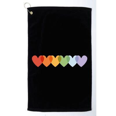 Rainbow Hearts Golf Towel