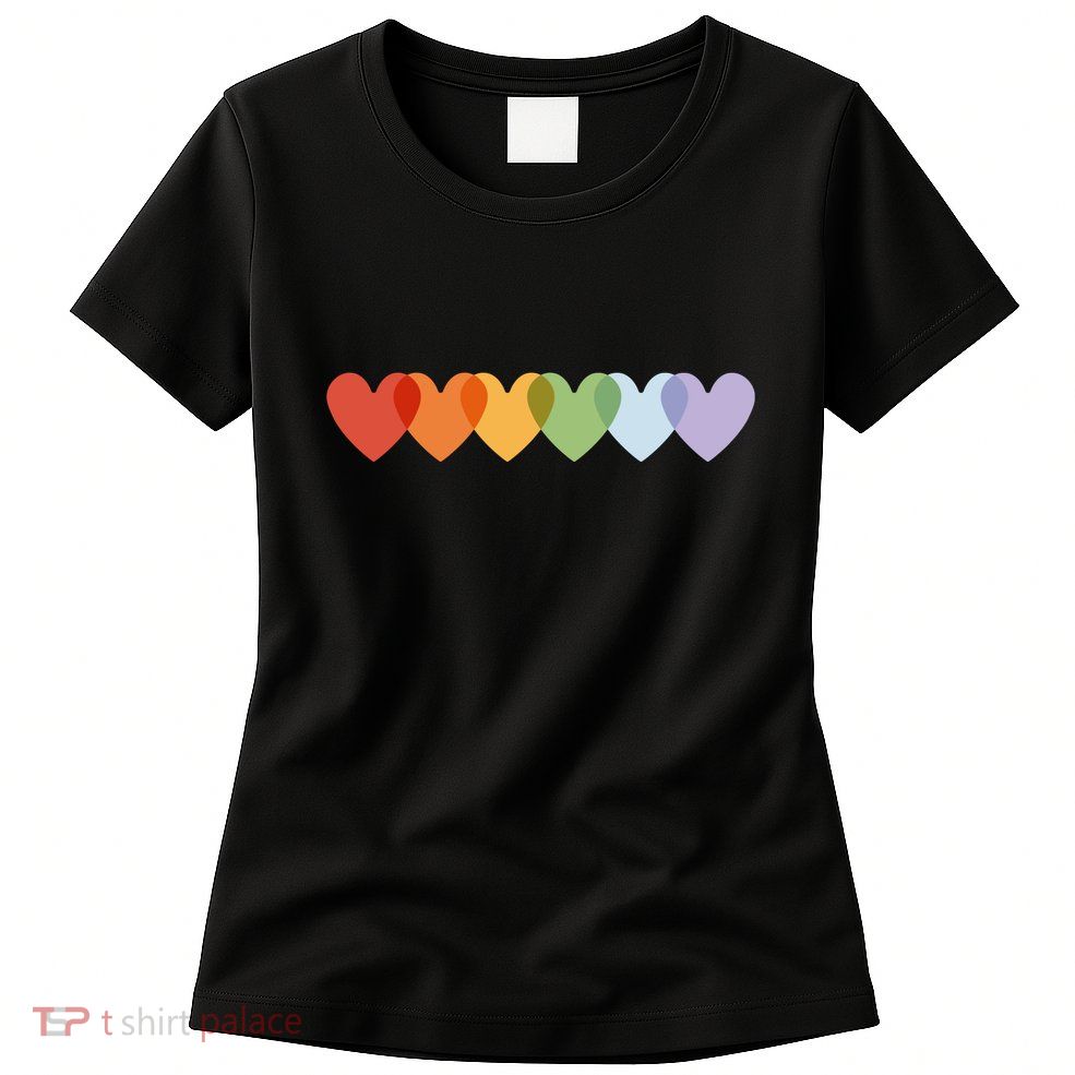 Rainbow Hearts Womens T-Shirt