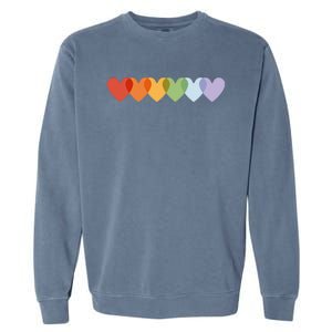 Rainbow Hearts Garment-Dyed Sweatshirt