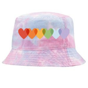 Rainbow Hearts Tie-Dyed Bucket Hat