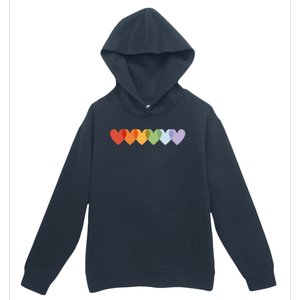 Rainbow Hearts Urban Pullover Hoodie