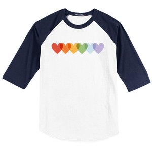 Rainbow Hearts Baseball Sleeve Shirt