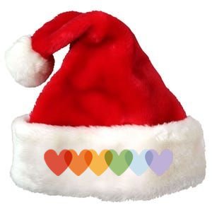 Rainbow Hearts Premium Christmas Santa Hat