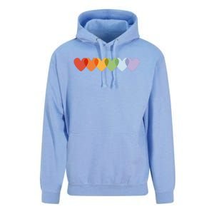 Rainbow Hearts Unisex Surf Hoodie