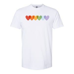 Rainbow Hearts Softstyle CVC T-Shirt