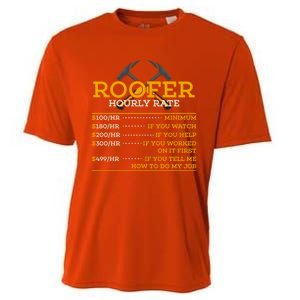 Roofer Hourly Rate Funny Roofer Gift Cool Gift Cooling Performance Crew T-Shirt