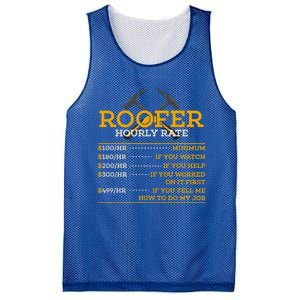 Roofer Hourly Rate Funny Roofer Gift Cool Gift Mesh Reversible Basketball Jersey Tank