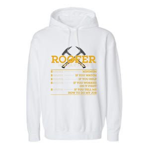 Roofer Hourly Rate Funny Roofer Gift Cool Gift Garment-Dyed Fleece Hoodie