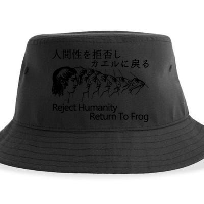 Reject Humanity Return To Frog Japanese Sustainable Bucket Hat