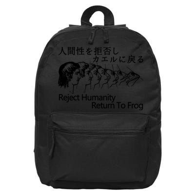 Reject Humanity Return To Frog Japanese 16 in Basic Backpack