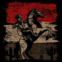 Retro Horse Riding Western Cowboy Cooling Performance Crew T-Shirt