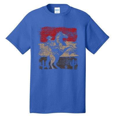 Retro Horse Riding Western Cowboy Tall T-Shirt