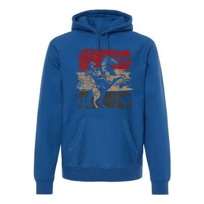 Retro Horse Riding Western Cowboy Premium Hoodie