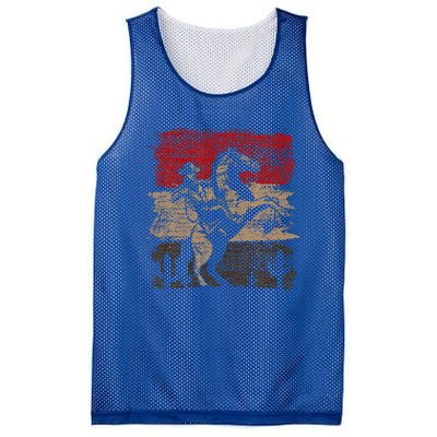 Retro Horse Riding Western Cowboy Mesh Reversible Basketball Jersey Tank