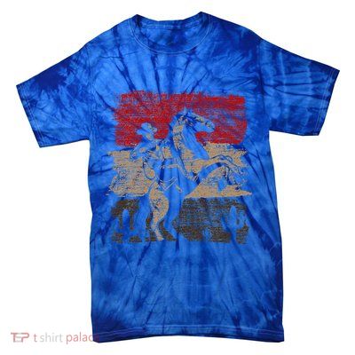 Retro Horse Riding Western Cowboy Tie-Dye T-Shirt