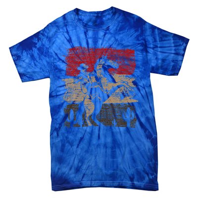 Retro Horse Riding Western Cowboy Tie-Dye T-Shirt