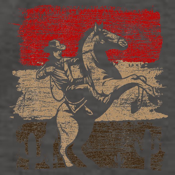 Retro Horse Riding Western Cowboy Vector Backpack