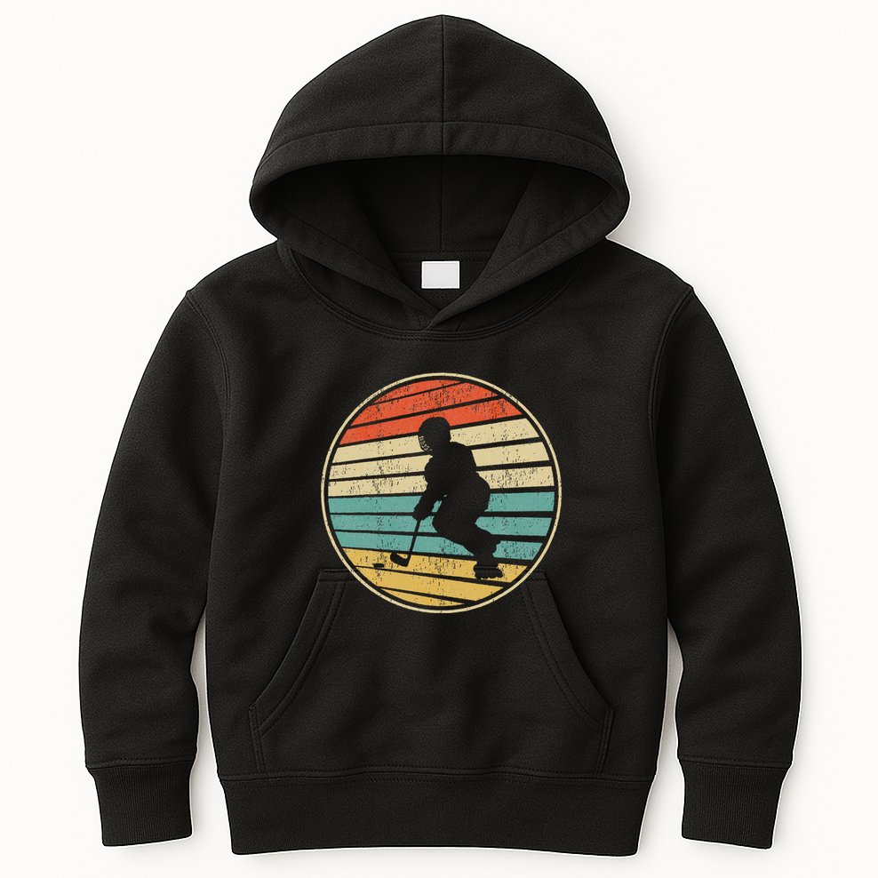 Roller Hockey Retro Vintage 70s 80s Rink Hockey Lovers Kids Hoodie
