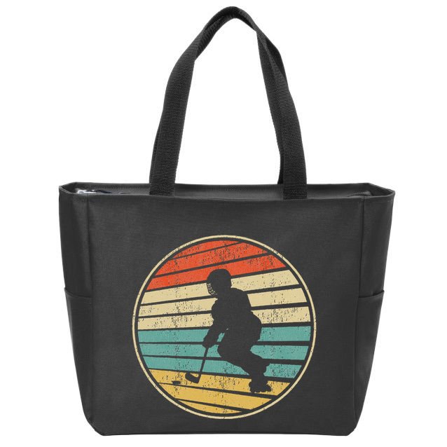 Roller Hockey Retro Vintage 70s 80s Rink Hockey Lovers Zip Tote Bag