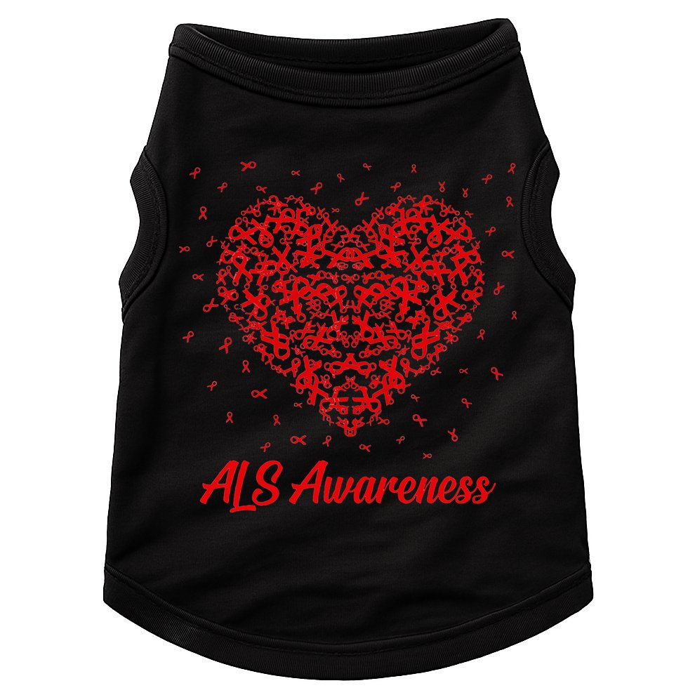 Red Heart Ribbon ALS Awareness Doggie Tank