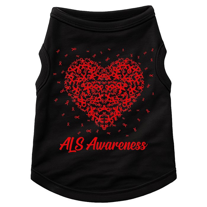 Red Heart Ribbon ALS Awareness Doggie Tank