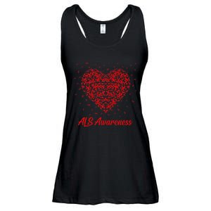 Red Heart Ribbon ALS Awareness Ladies Essential Flowy Tank