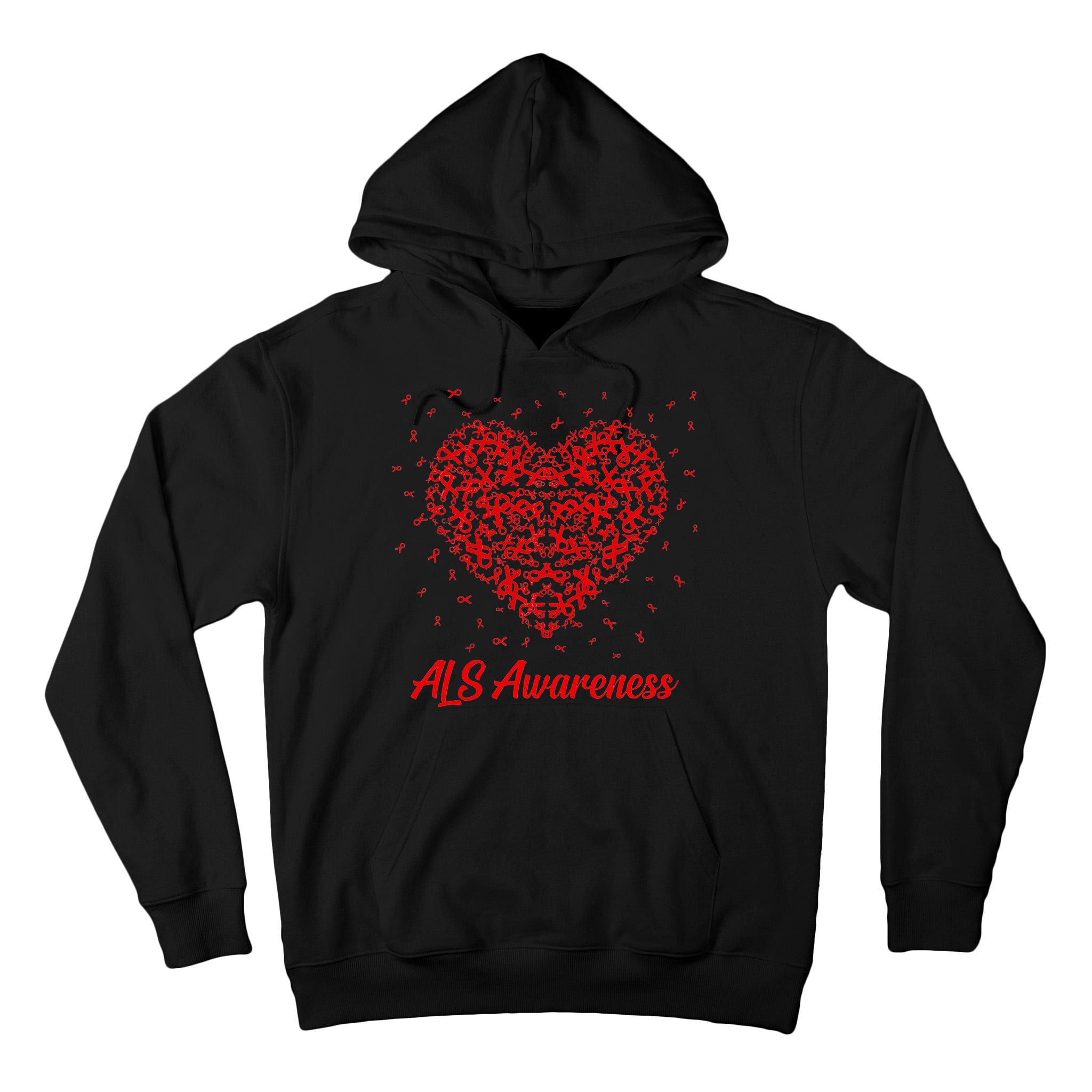 Red Heart Ribbon ALS Awareness Tall Hoodie