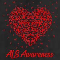 Red Heart Ribbon ALS Awareness Golf Towel
