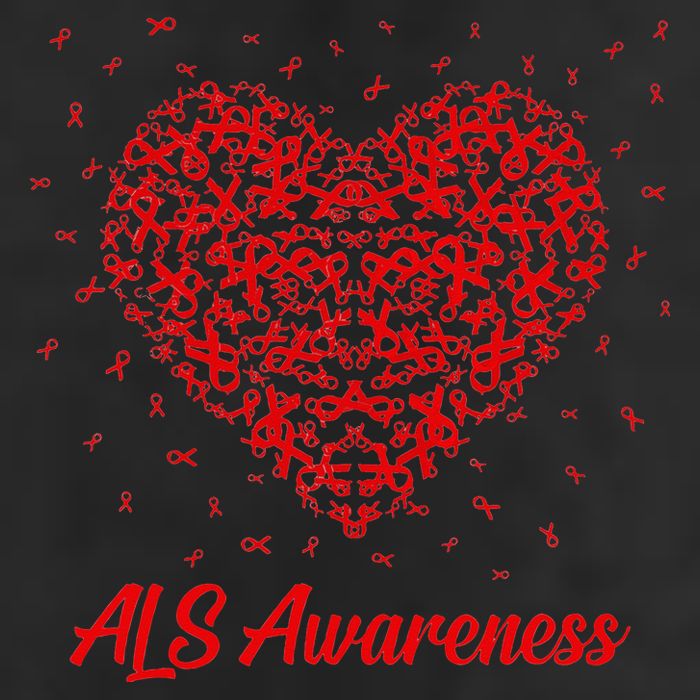 Red Heart Ribbon ALS Awareness Golf Towel