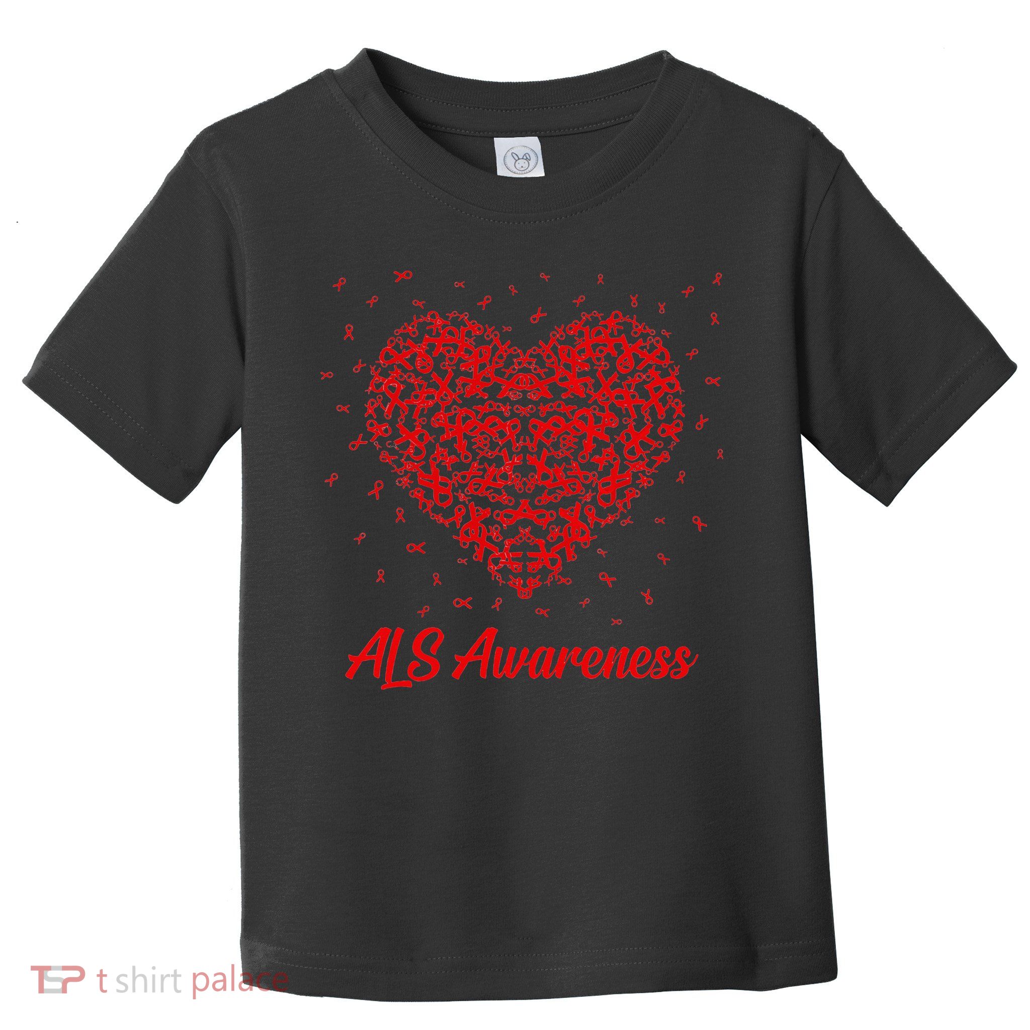 Red Heart Ribbon ALS Awareness Toddler T-Shirt