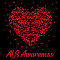 Red Heart Ribbon ALS Awareness Visor