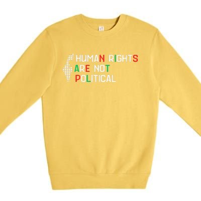 retro Human Rights Are Not Political Support Palestine  Premium Crewneck Sweatshirt