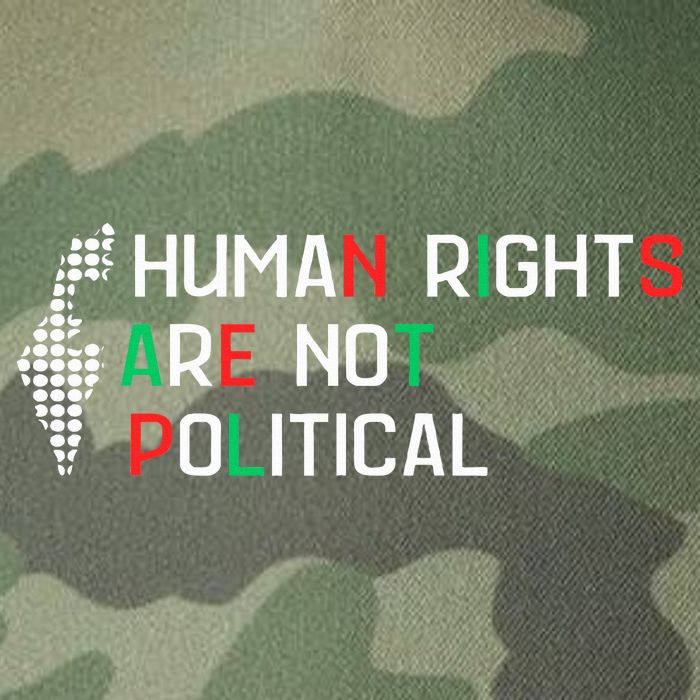 retro Human Rights Are Not Political Support Palestine  Legacy Tie Dye Trucker Hat