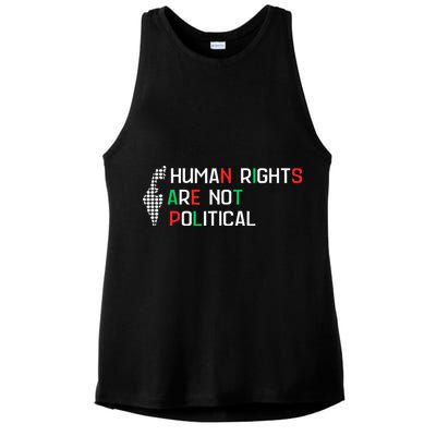 retro Human Rights Are Not Political Support Palestine  Ladies PosiCharge Tri-Blend Wicking Tank