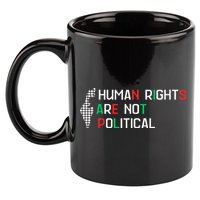 retro Human Rights Are Not Political Support Palestine  11oz C Handle Ceramic Mug