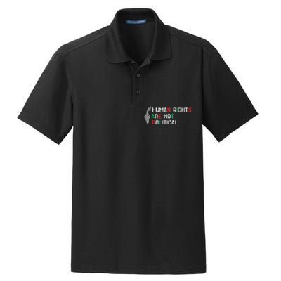 retro Human Rights Are Not Political Support Palestine  Dry Zone Grid Polo