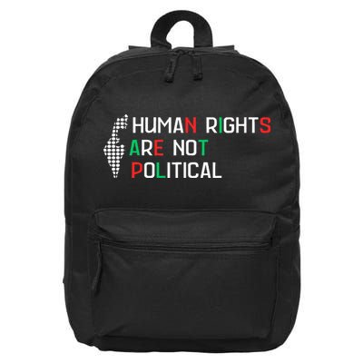 retro Human Rights Are Not Political Support Palestine  16 in Basic Backpack