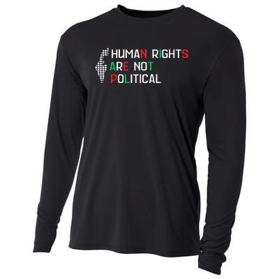 retro Human Rights Are Not Political Support Palestine  Cooling Performance Long Sleeve Crew