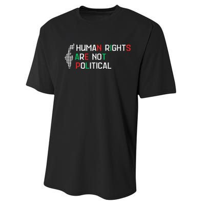 retro Human Rights Are Not Political Support Palestine  Performance Sprint T-Shirt