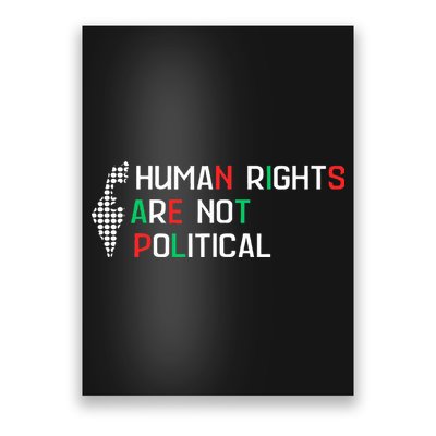 retro Human Rights Are Not Political Support Palestine  Poster
