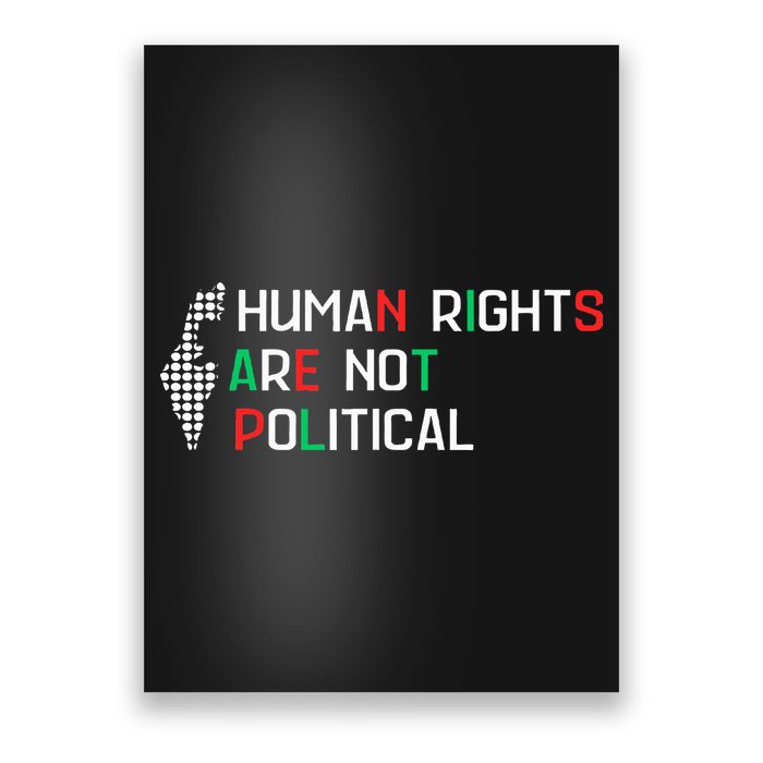 retro Human Rights Are Not Political Support Palestine  Poster