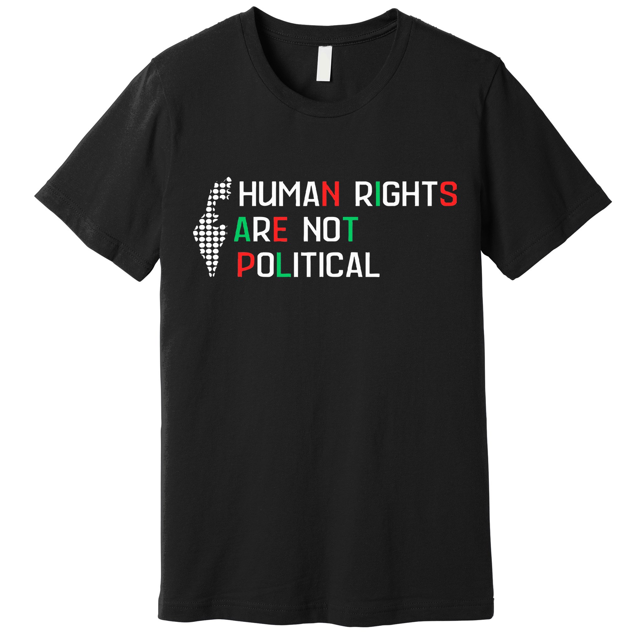 retro Human Rights Are Not Political Support Palestine  Premium T-Shirt