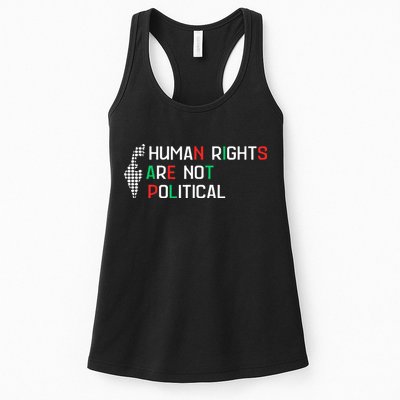 retro Human Rights Are Not Political Support Palestine  Womens Tank Top