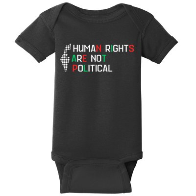 retro Human Rights Are Not Political Support Palestine  Baby Bodysuit