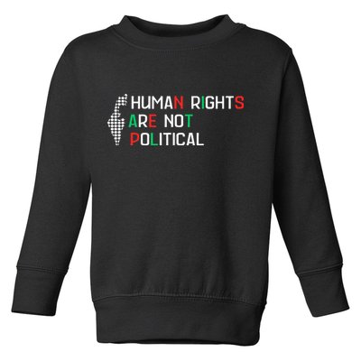 retro Human Rights Are Not Political Support Palestine  Toddler Sweatshirt