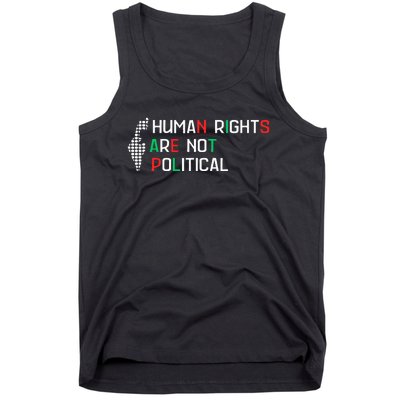 retro Human Rights Are Not Political Support Palestine  Tank Top