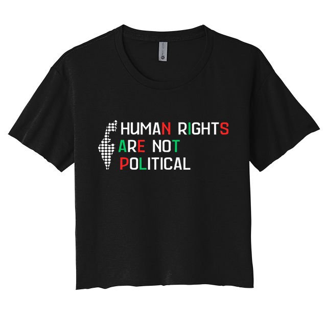 retro Human Rights Are Not Political Support Palestine  Crop Top